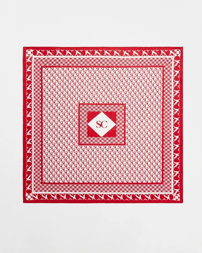 Sportscraft Logo Silk Scarf Red Women Scarves