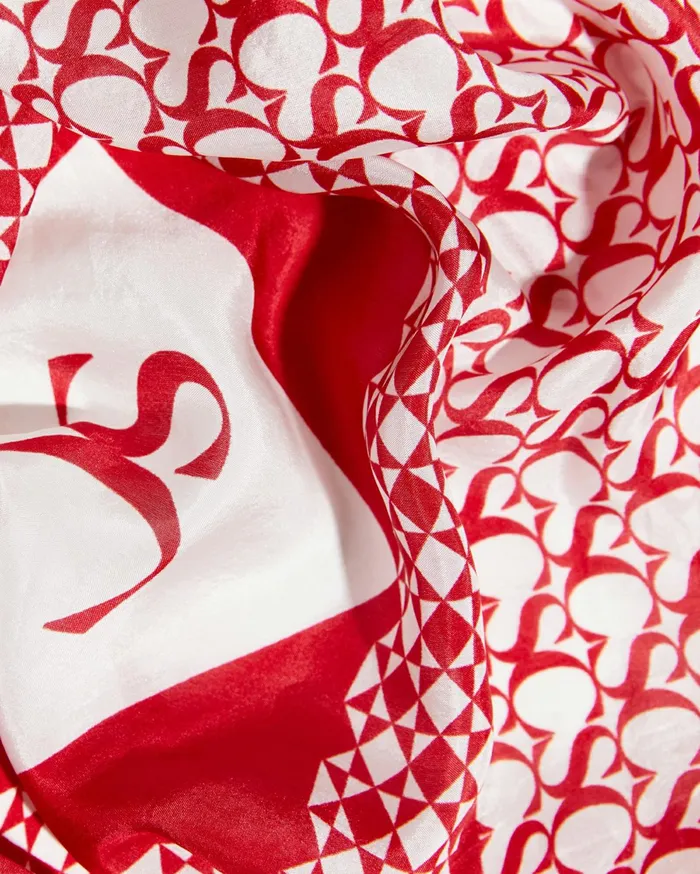 Sportscraft Logo Silk Scarf Red Women Scarves