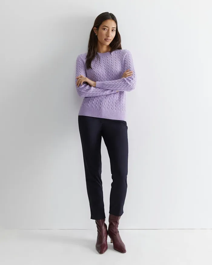 Sportscraft Merino Wool Baby Cable Sweater Lavender Women Knits and Cardigans Sportscraft Merino Wool Baby Cable Sweater Lavender Women Knits and Cardigans