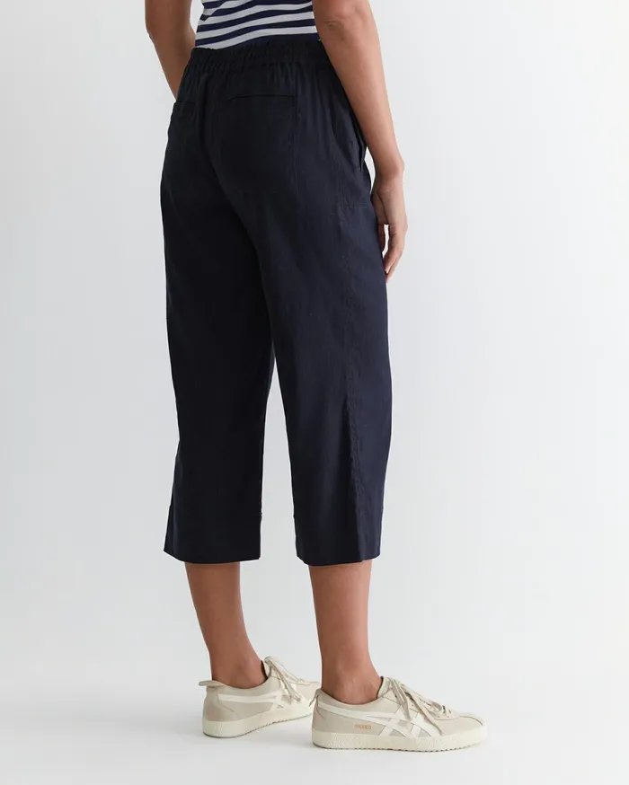 Sportscraft Rosa Crop Linen Pant Classic Navy Women Pants