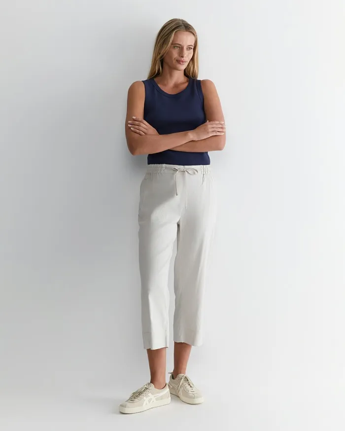 Sportscraft Rosa Crop Linen Pant Natural Women Pants