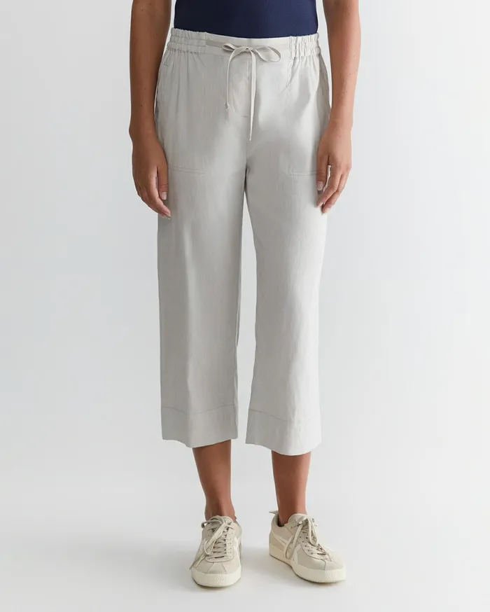 Sportscraft Rosa Crop Linen Pant Natural Women Pants