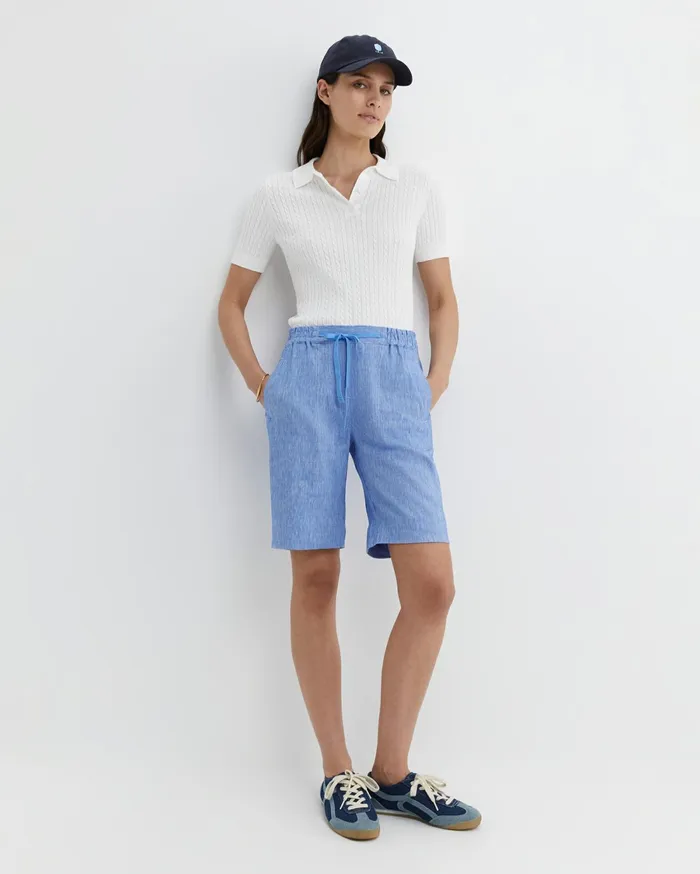 Sportscraft Rosa Linen Short Cerulean Women Shorts