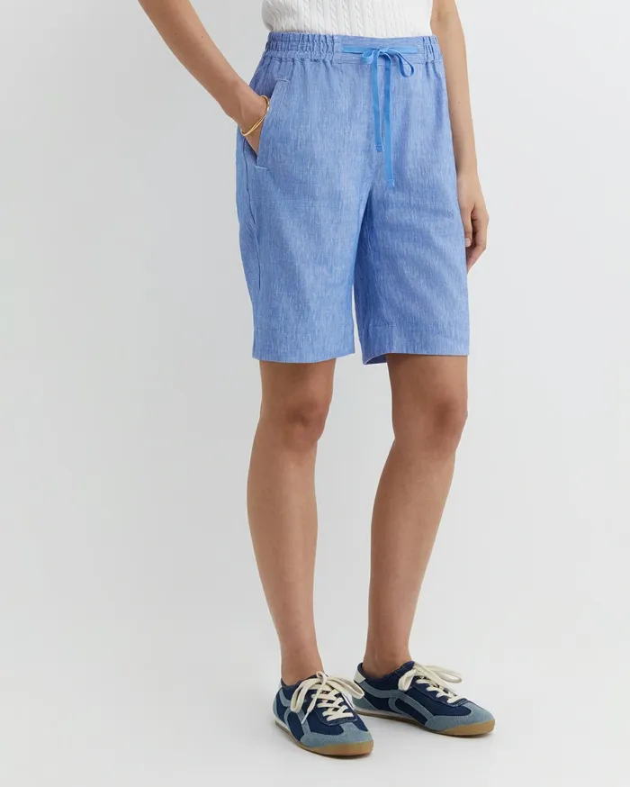 Sportscraft Rosa Linen Short Cerulean Women Shorts