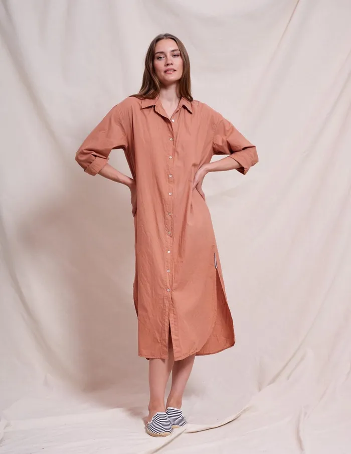 Sundry Clothing Dresses Women Women039s Midi Easy Shirt Dress In Vintage Rust Vintage Rust