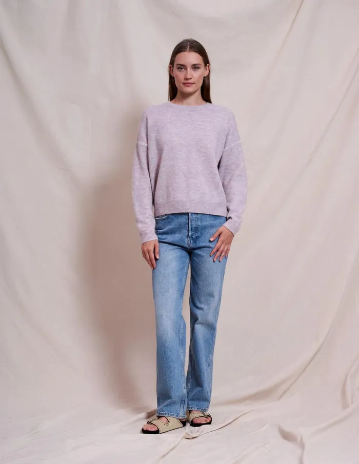 Sundry Clothing Sweaters Women Women039s Crew With Baseball Stitching In Iconic Pink Iconic Pink