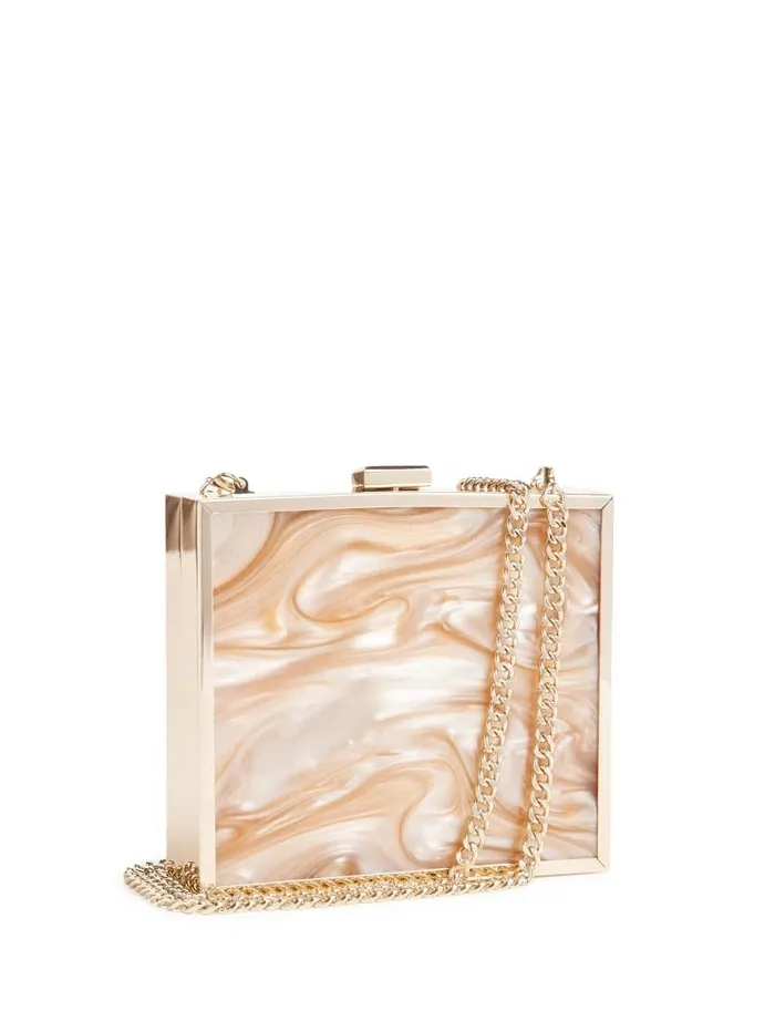 Sutton Box Clutch SilverGold Women Handbags GUESS