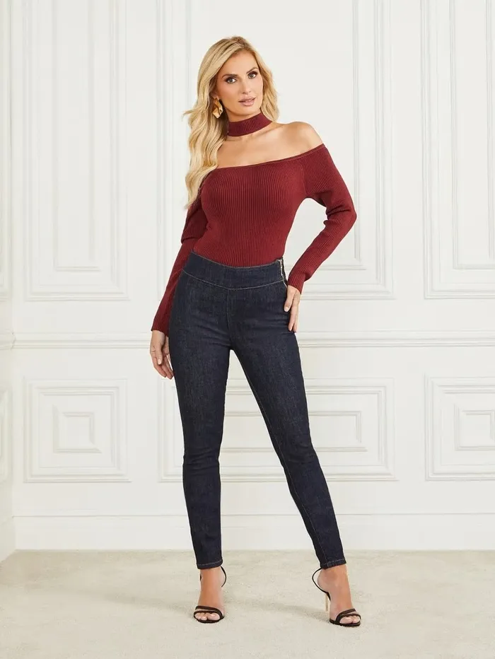 Sweaters and Knits Gabriela Sweater Top Vino GUESS Women Sweaters and Knits Gabriela Sweater Top Vino GUESS Women