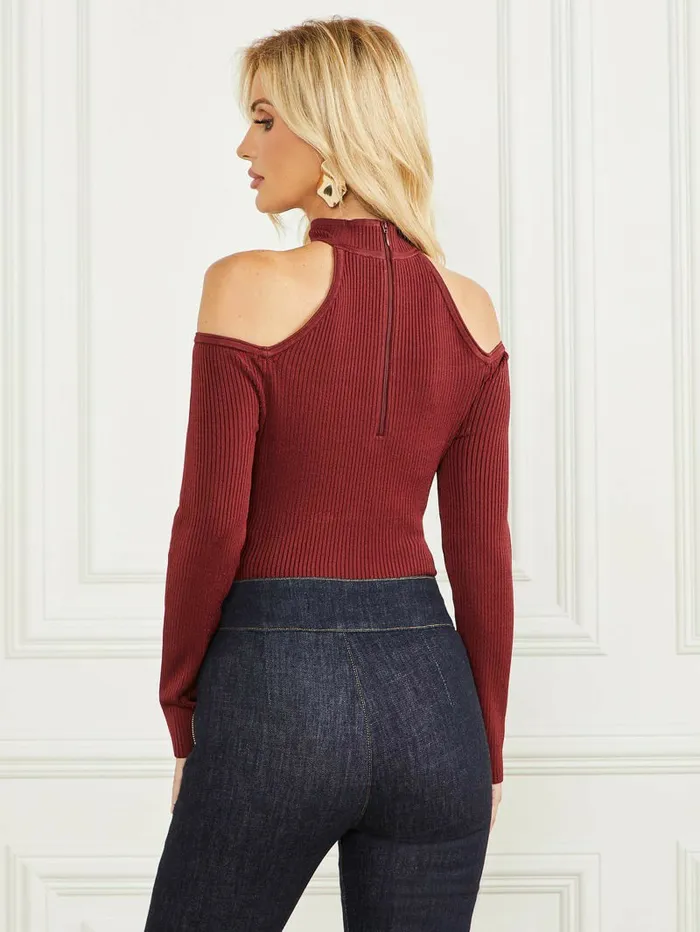 Sweaters and Knits Gabriela Sweater Top Vino GUESS Women Sweaters and Knits Gabriela Sweater Top Vino GUESS Women