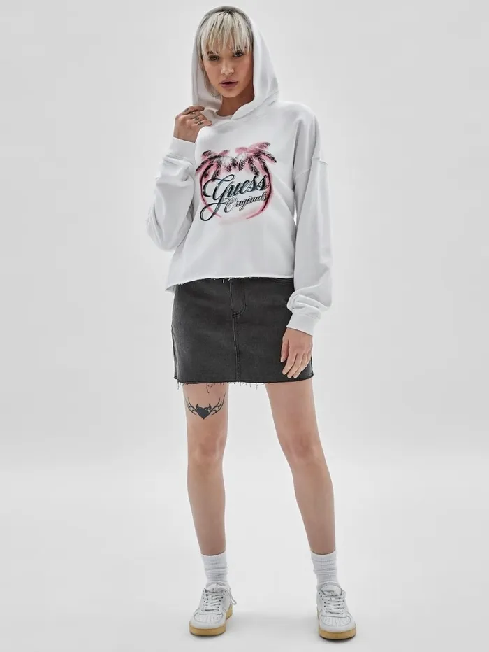 Sweaters and Knits GUESS Originals Eco Palm Hoodie Pure White GUESS Women