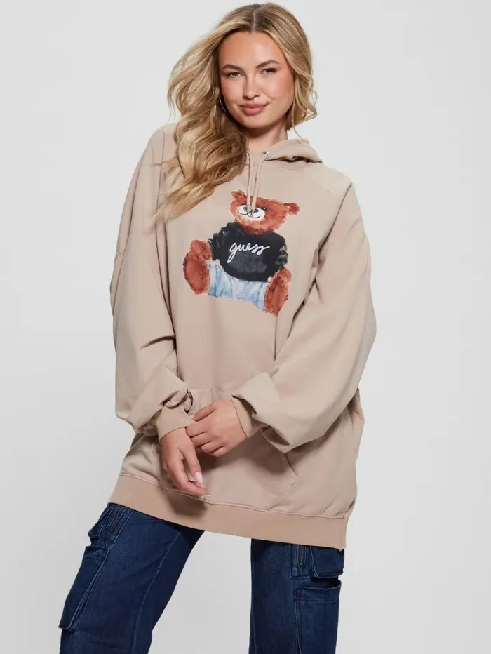 Sweaters and Knits Women GUESS Washed Oversize Hoodie Summer Clay Multi Sweaters and Knits Women GUESS Washed Oversize Hoodie Summer Clay Multi