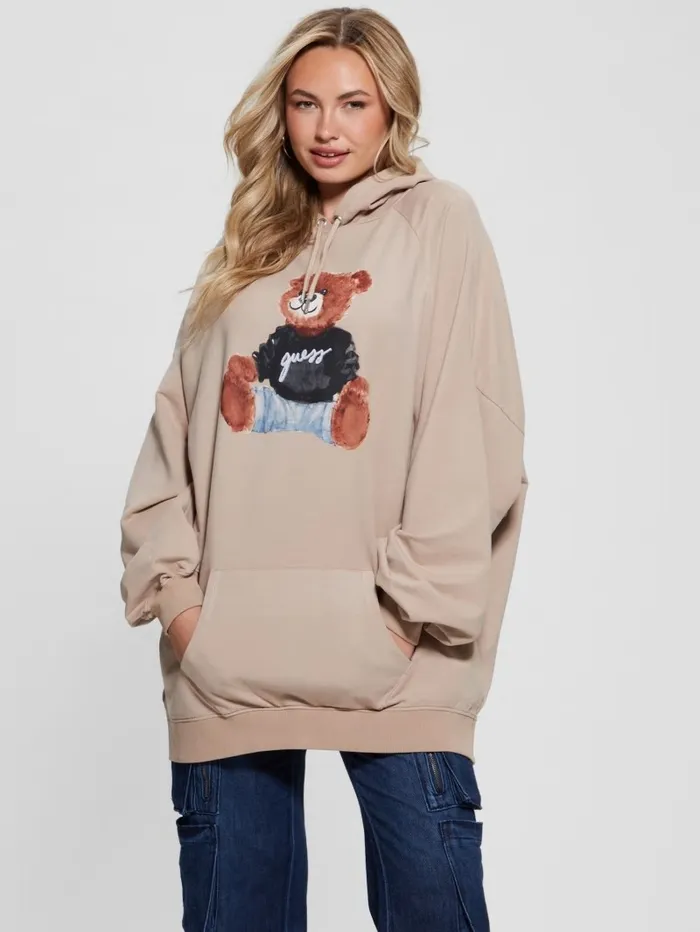 Sweaters and Knits Women GUESS Washed Oversize Hoodie Summer Clay Multi Sweaters and Knits Women GUESS Washed Oversize Hoodie Summer Clay Multi