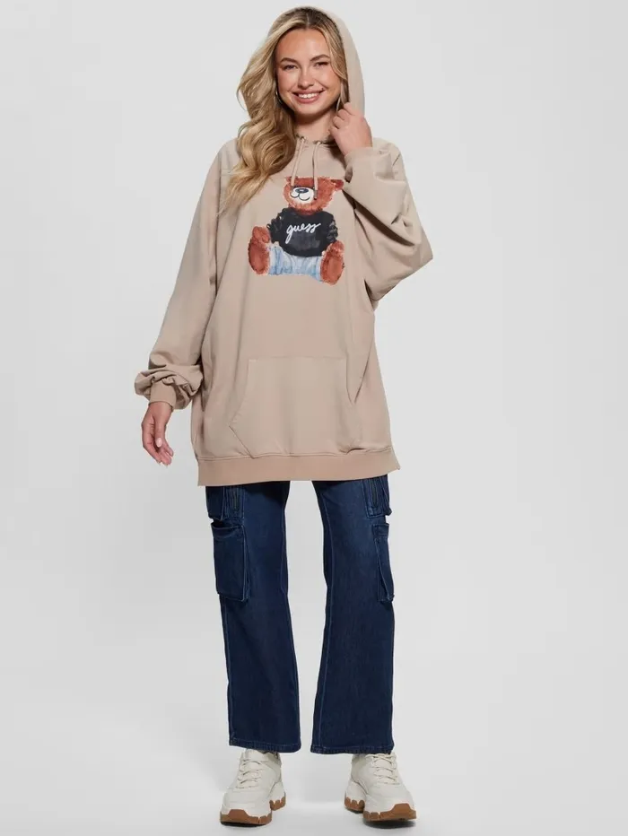 Sweaters and Knits Women GUESS Washed Oversize Hoodie Summer Clay Multi Sweaters and Knits Women GUESS Washed Oversize Hoodie Summer Clay Multi