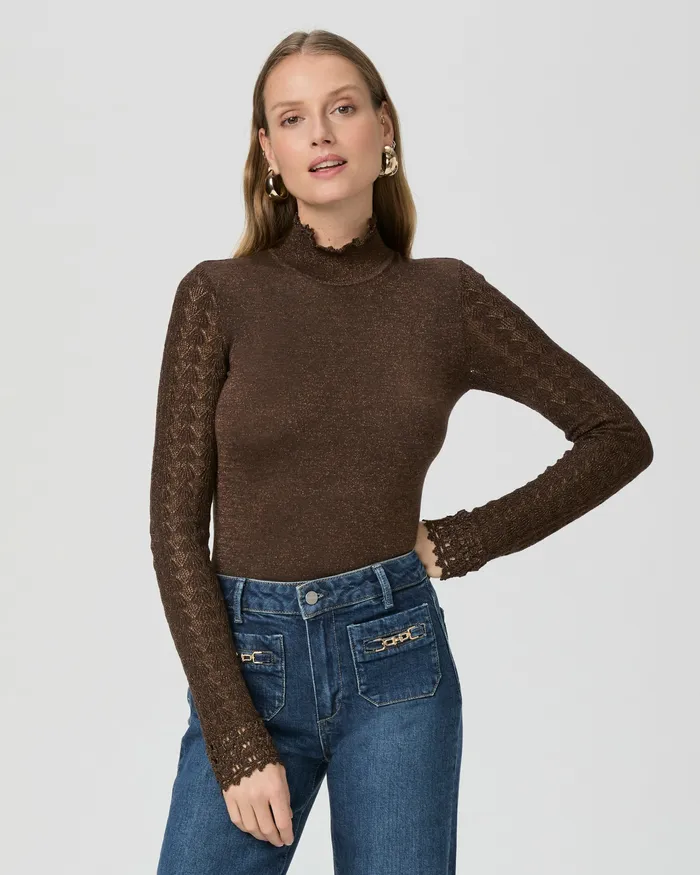 Sweaters and Sweatshirts Stephanie Top 8211 Bronze Sparkle 8211 PAIGE Women