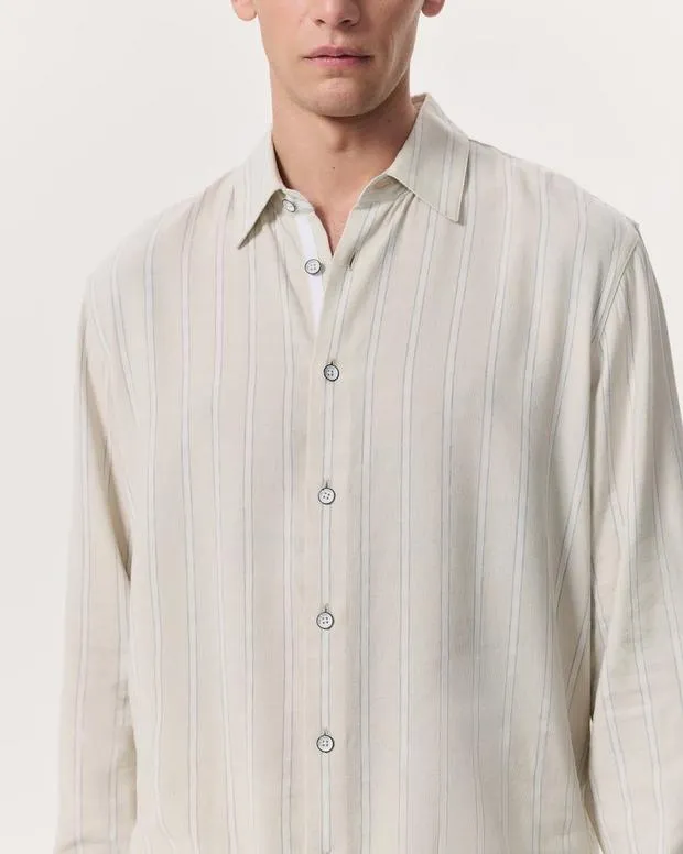 Sweaters rag and bone Men Dalton Dobby Plaid Shirt BlackTaupe Grey
