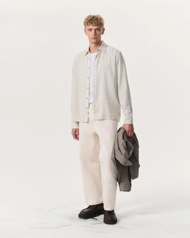 Sweaters rag and bone Men Dalton Dobby Plaid Shirt BlackTaupe Grey