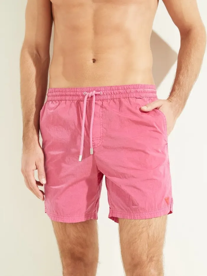 Swim Nylon Swim Trunks Peace Pink GUESS Men