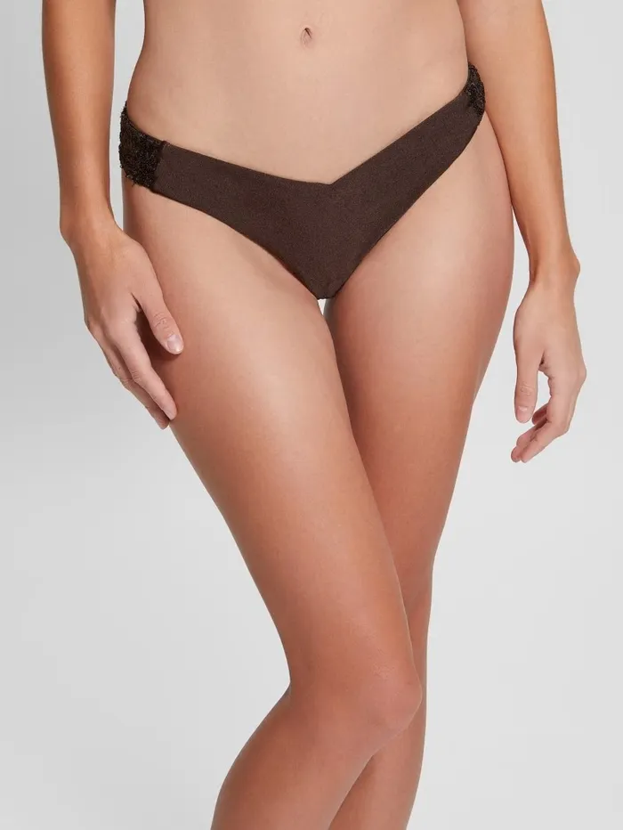 Swimwear Women GUESS Sequin VCut Brazilian Bikini Bottom Dark Auburn Swimwear Women GUESS Sequin VCut Brazilian Bikini Bottom Dark Auburn