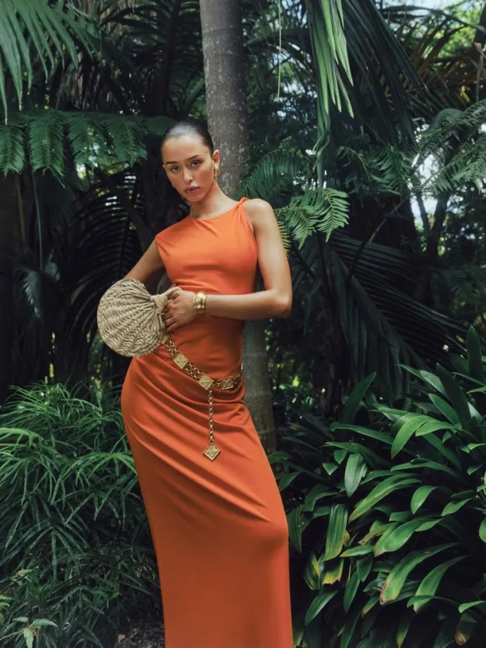 The Reformation Amara Knit Dress Orange Peel 8211 Clothing