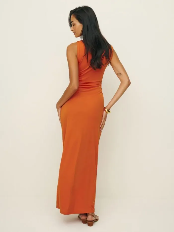 The Reformation Amara Knit Dress Orange Peel 8211 Clothing
