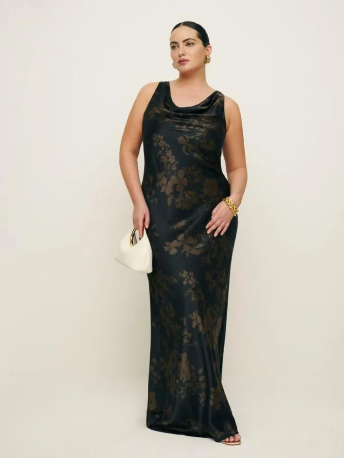 The Reformation Annabelle Silk Dress Es Night Garden 8211 ClothingWeddings