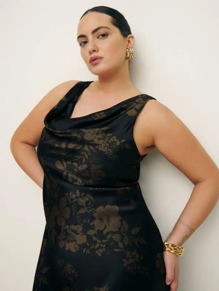 The Reformation Annabelle Silk Dress Es Night Garden 8211 ClothingWeddings