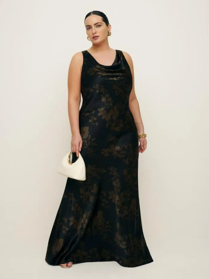 The Reformation Annabelle Silk Dress Es Night Garden 8211 ClothingWeddings
