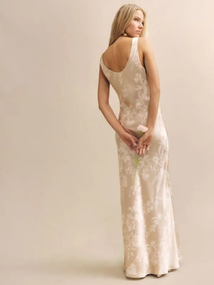 The Reformation Annabelle Silk Dress Sable 8211 Weddings