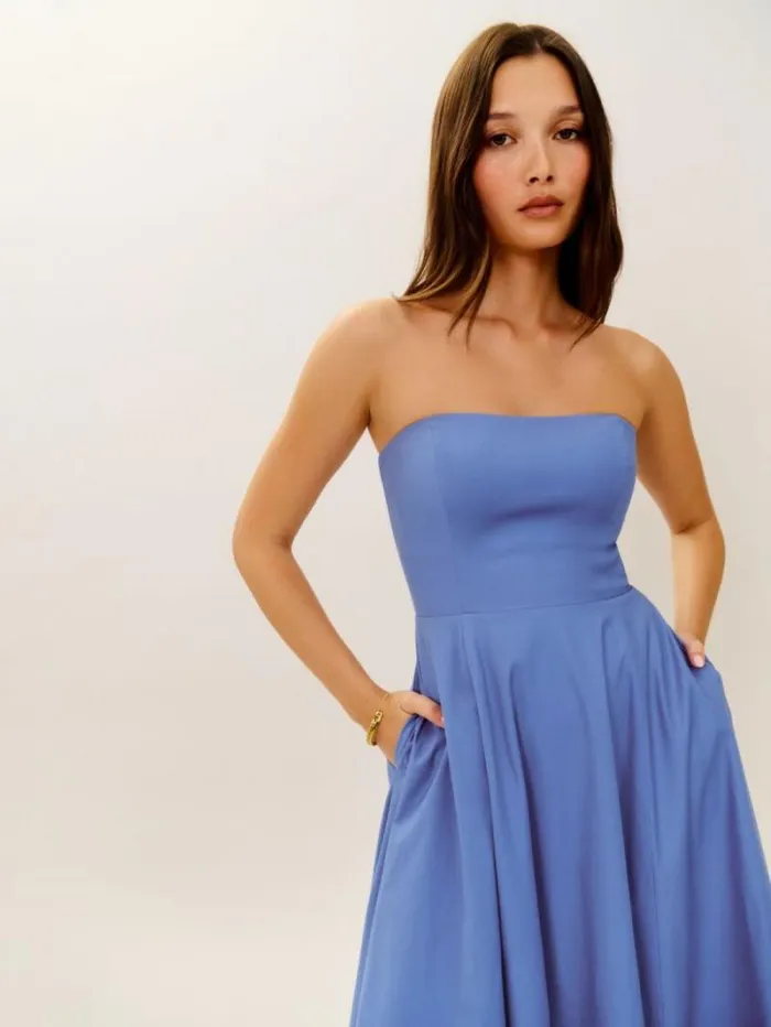 The Reformation Astoria Dress Dusk 8211 Clothing