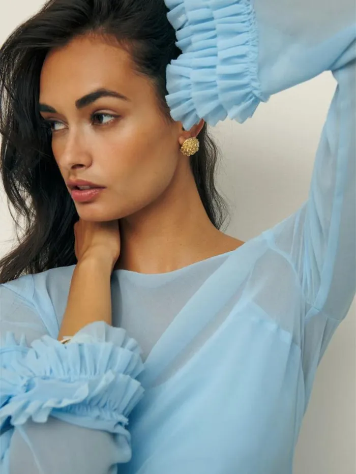 The Reformation Avalina Dress Light Blue 8211 Clothing