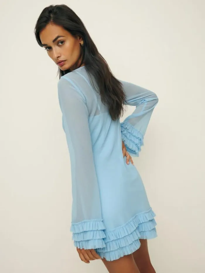 The Reformation Avalina Dress Light Blue 8211 Clothing