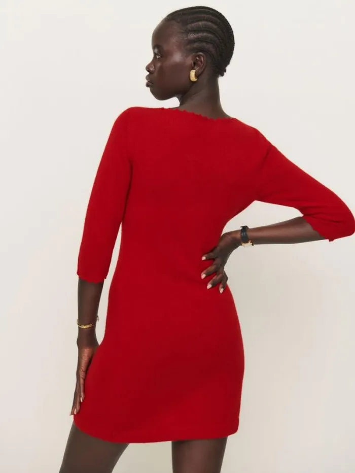The Reformation Baez Cashmere Mini Dress Cardinal 8211 Clothing
