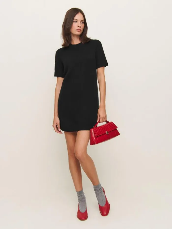 The Reformation Bell Cashmere Mini Dress Black 8211 Clothing