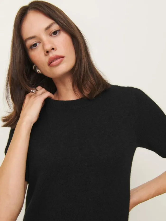 The Reformation Bell Cashmere Mini Dress Black 8211 Clothing