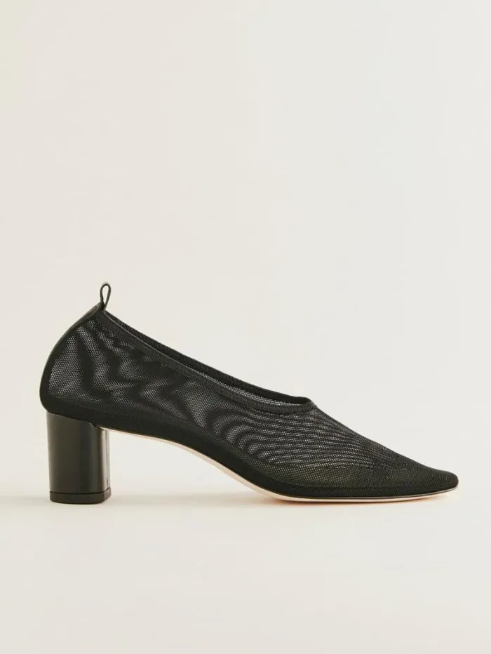 The Reformation Betsy Pump Black Mesh 8211 Shoes