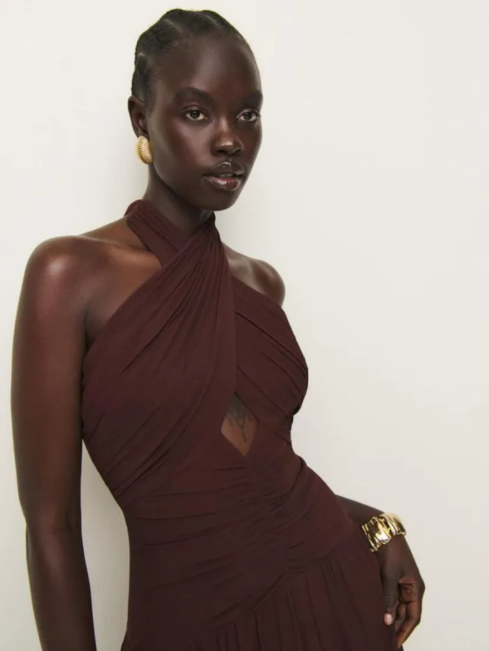 The Reformation Cari Dress Mahogany 8211 ClothingWeddings