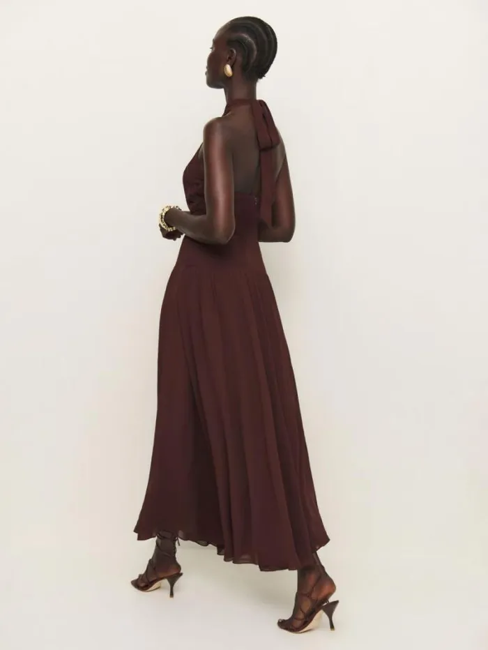 The Reformation Cari Dress Mahogany 8211 ClothingWeddings