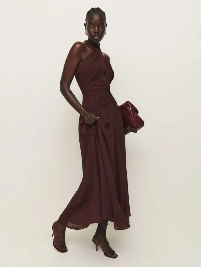 The Reformation Cari Dress Mahogany 8211 ClothingWeddings