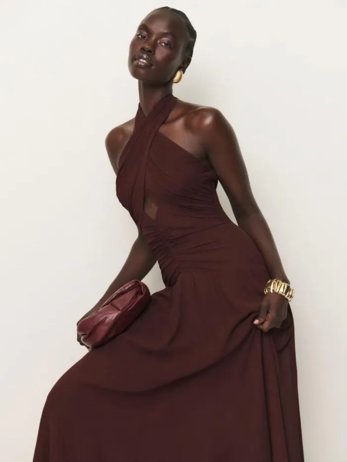 The Reformation Cari Dress Mahogany 8211 ClothingWeddings