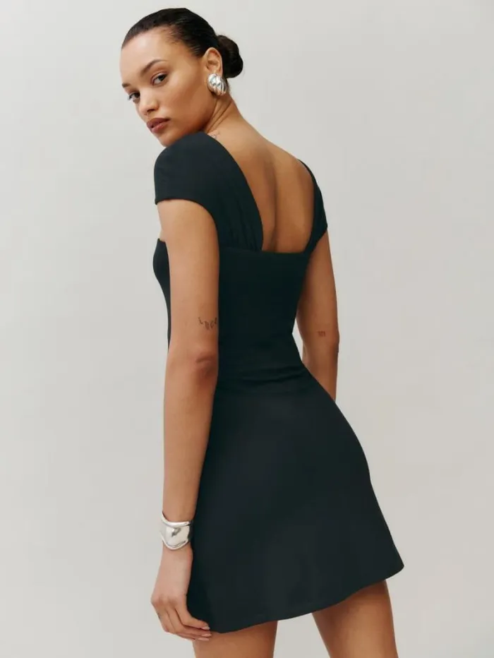 The Reformation Carmina Knit Dress Black 8211 Clothing