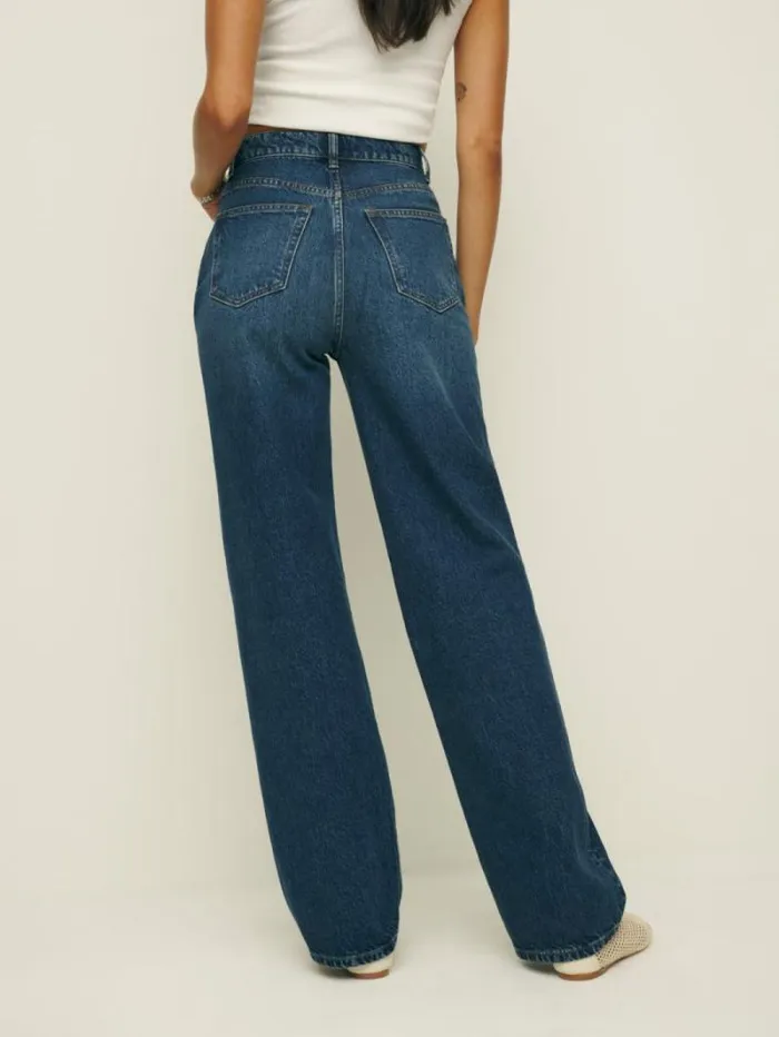 The Reformation Cary High Rise Slouchy Straight Leg Jeans Donner 8211 Clothing