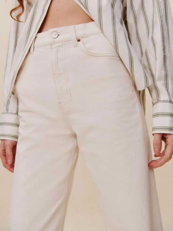 The Reformation Cary High Rise Slouchy Wide Leg Jeans Fior Di Latte 8211 Clothing