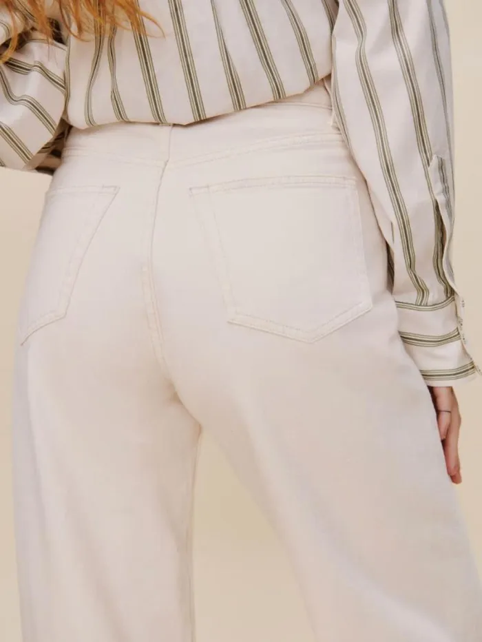 The Reformation Cary High Rise Slouchy Wide Leg Jeans Fior Di Latte 8211 Clothing