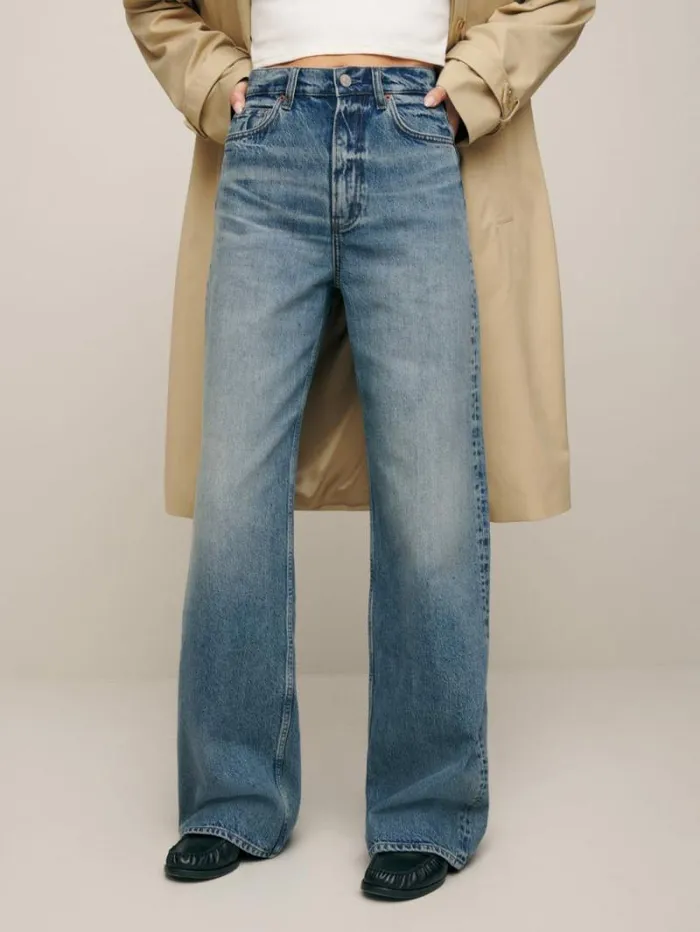The Reformation Cary High Rise Slouchy Wide Leg Jeans Galway 8211 Clothing