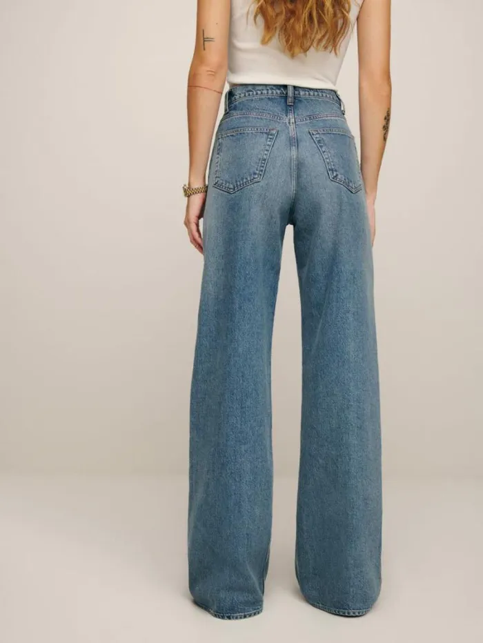 The Reformation Cary High Rise Slouchy Wide Leg Jeans Galway 8211 Clothing