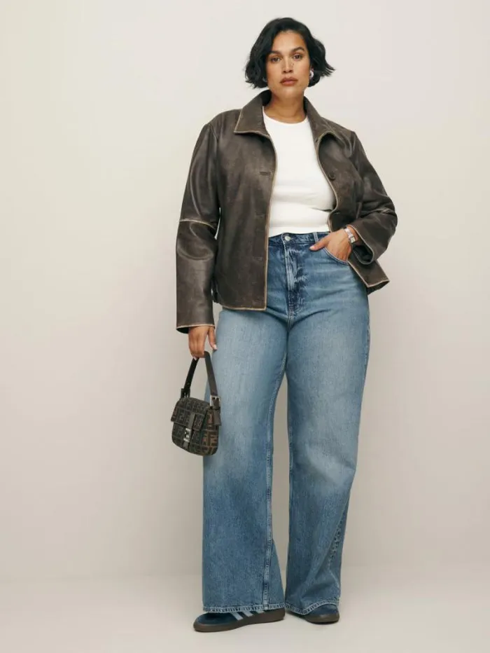 The Reformation Cary High Rise Slouchy Wide Leg Jeans Galway 8211 Clothing