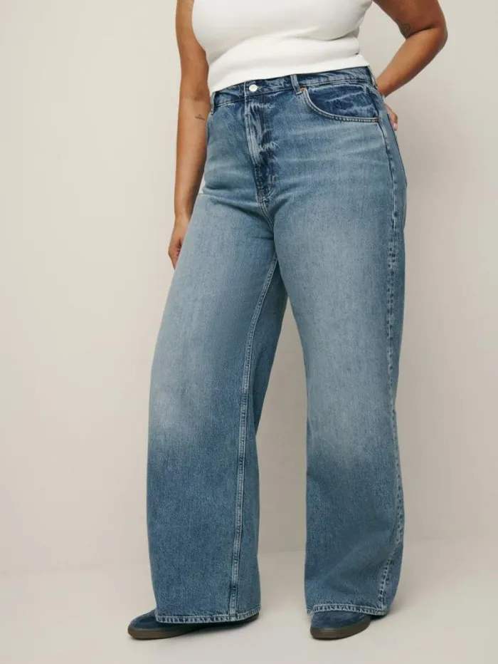 The Reformation Cary High Rise Slouchy Wide Leg Jeans Galway 8211 Clothing