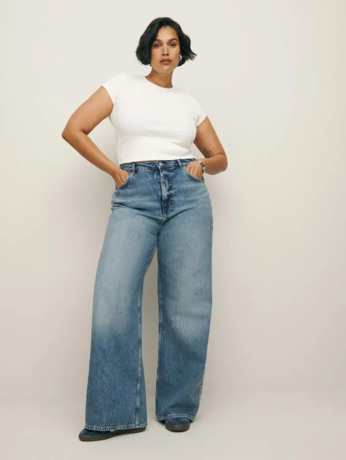 The Reformation Cary High Rise Slouchy Wide Leg Jeans Galway 8211 Clothing