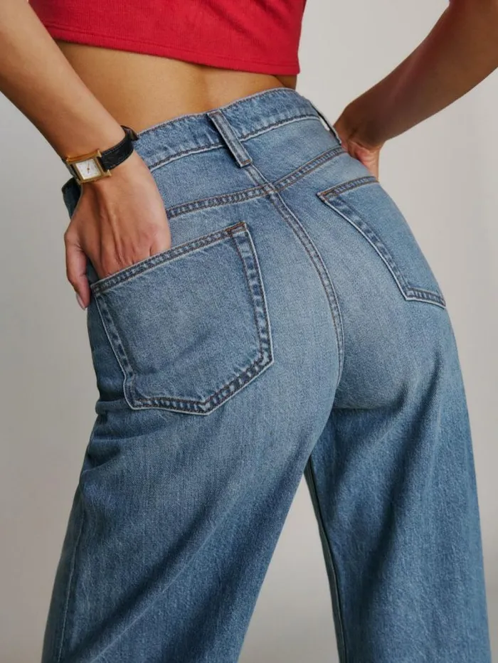 The Reformation Cary Livedin Wide Leg Jeans Sweetwater 8211 Clothing