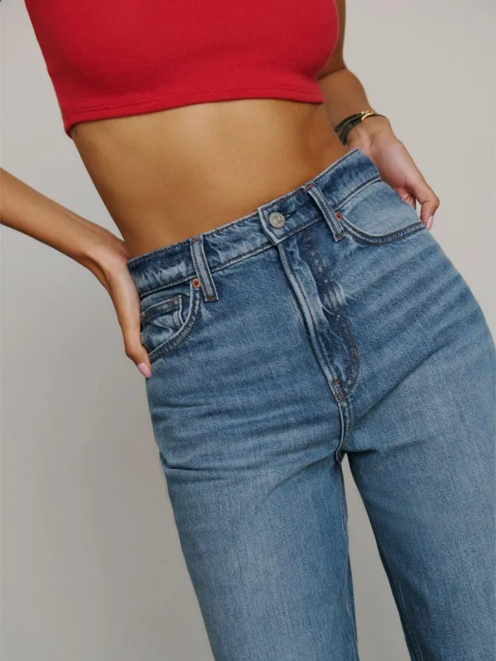 The Reformation Cary Livedin Wide Leg Jeans Sweetwater 8211 Clothing